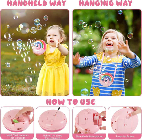Rainbow Bubble Machine for Kids' Fun